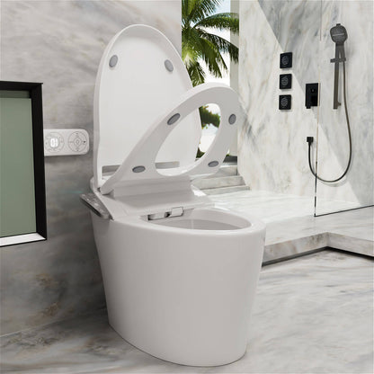 Smart Bidet Toilet with Remote Control, One Piece Tankless, Heated Seat, Elderly Mode and Child Mode