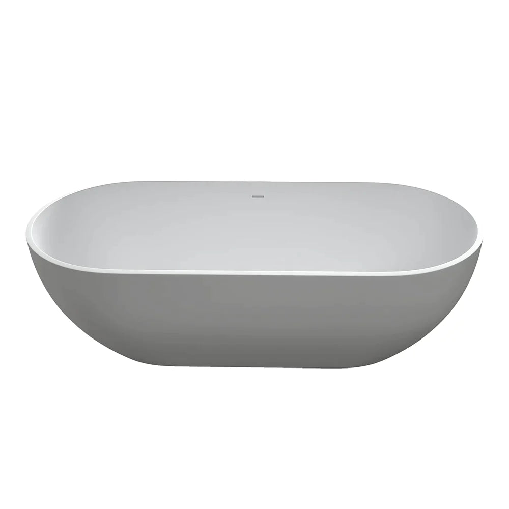 69'' Modern Bathtub Solid Surface Stone Resin Oval-shaped Freestanding Soaking Tub