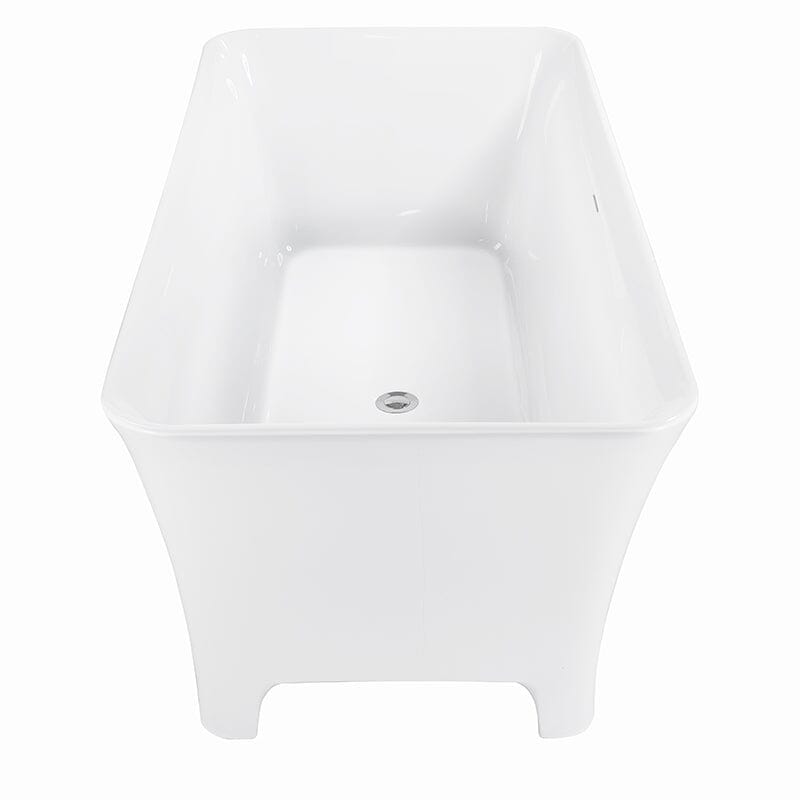 59'' Acrylic Clawfoot Tub Modern Rectangular Freestanding Soaking Bathtub