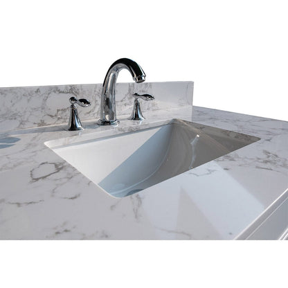 43" carrara white engineered stone vanity top backsplash