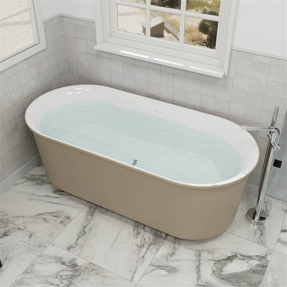 59' Oval Acrylic Bathtub Double Ended Freestanding Soaking Tub