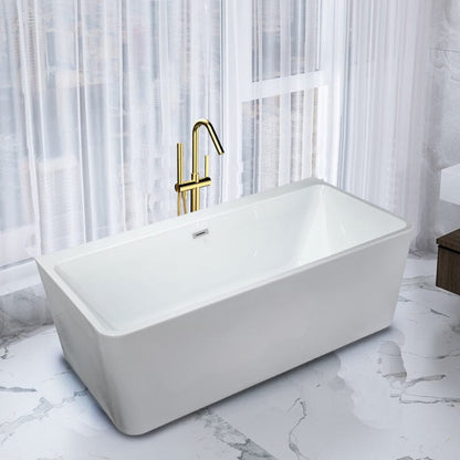 55''×22'' Acrylic Rectangular Shape Soaking Freestanding Tub