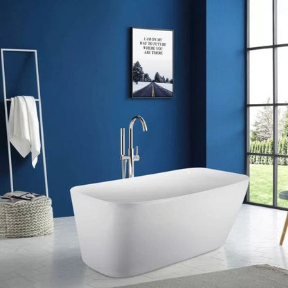 63" Acrylic Single Slipper Tub Freestanding Soaking Bathtub