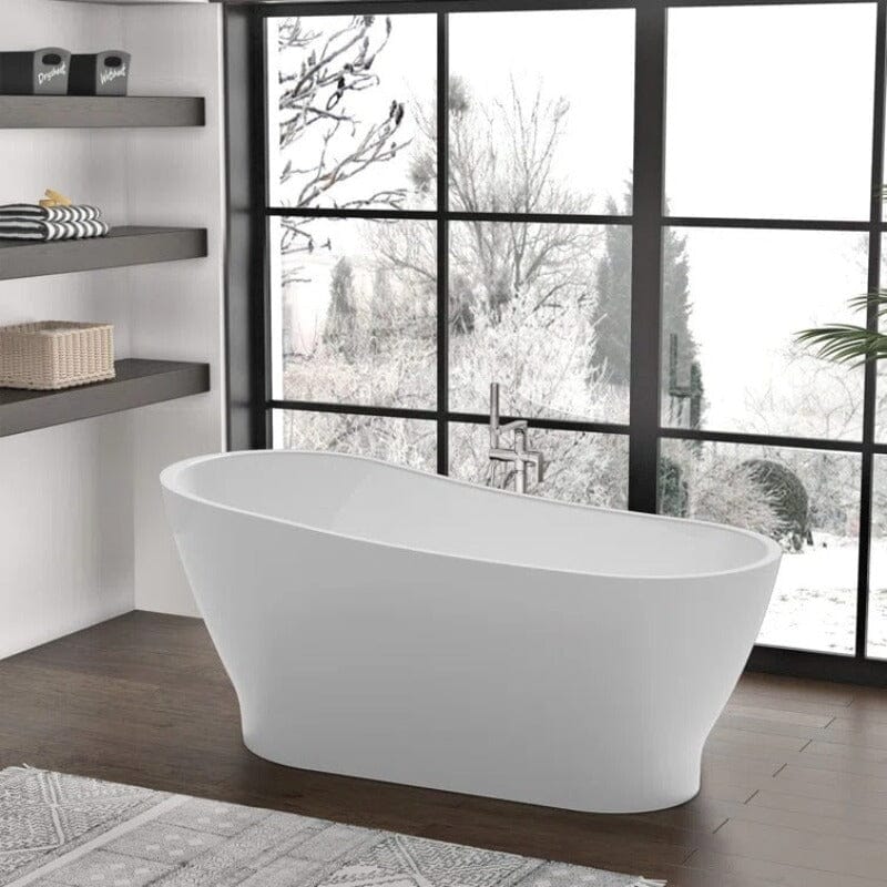 67" Acrylic Single Slipper Tub Curve Shape Freestanding Bathtub