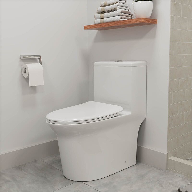 Siphonic Jet Dual Flush Elongated One Piece Toilet with Comfortable Seat Height