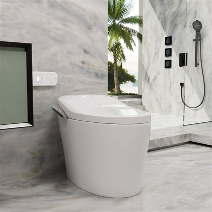 Smart Bidet Toilet with Remote Control, One Piece Tankless, Heated Seat, Elderly Mode and Child Mode