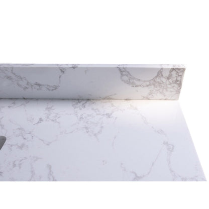 43" carrara white engineered stone vanity top backsplash