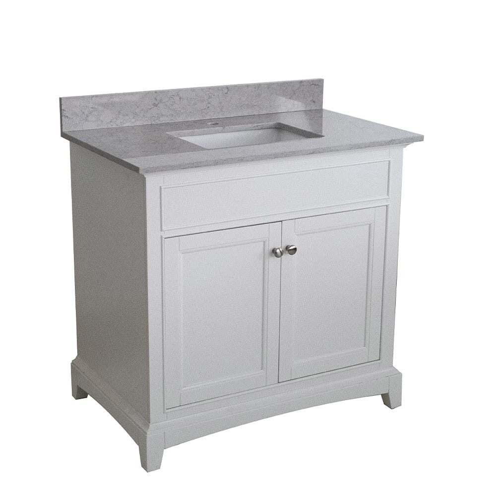 31 inches bathroom stone vanity top calacatta gray engineered marble color with undermount ceramic sink and single faucet hole with backsplash