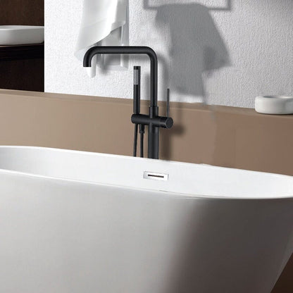 30'' Streamline Matte Black Independent Freestanding Tub Filler Faucet