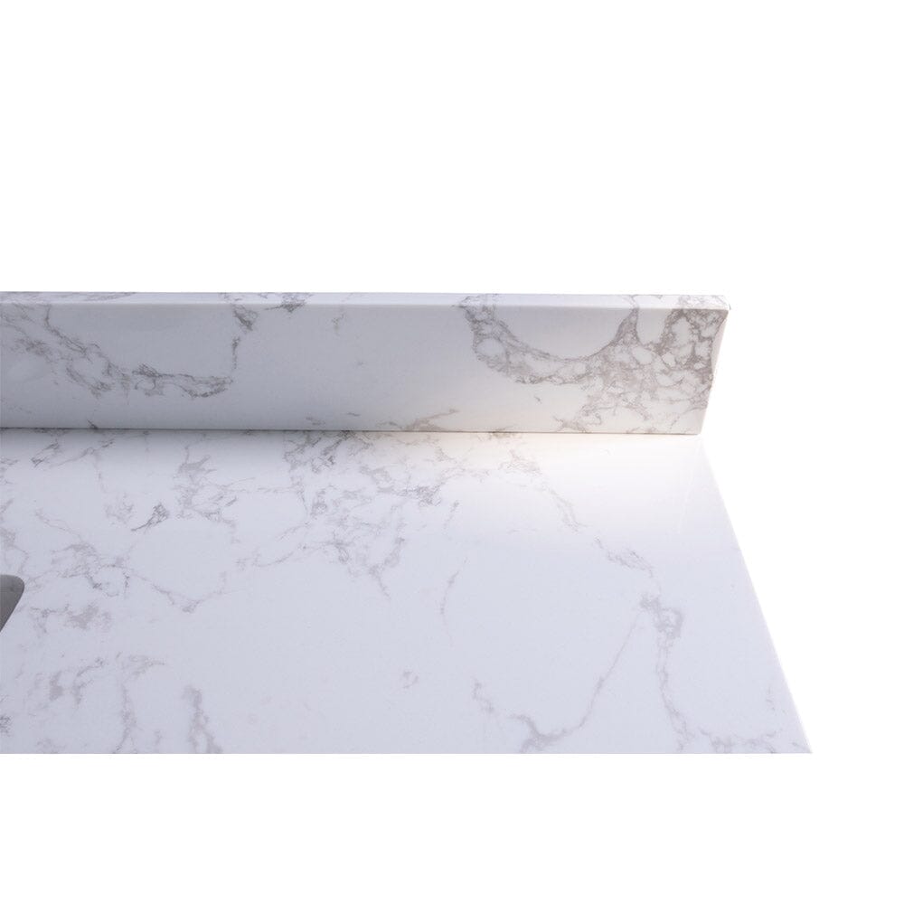 61" carrara white engineered stone vanity top backsplash