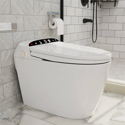 One-Piece Elongated Floor Smart Toilet with Remote Control and Automatic Cover