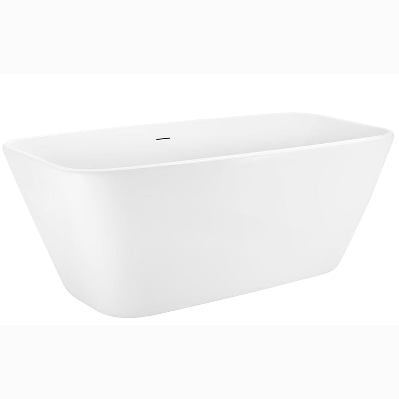 59'' Acrylic Tub Rectangle Freestanding Soaking Bathtub