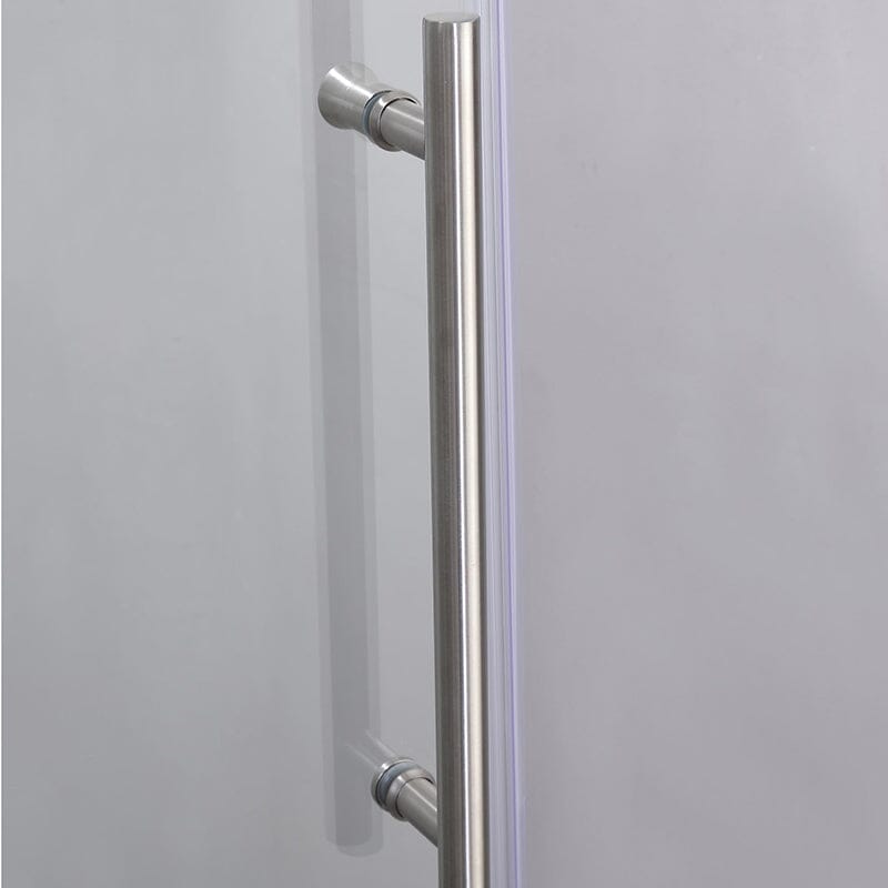 60'' x 76'' Frameless Tempered Glass Bathroom Shower Door, Brushed Nickel