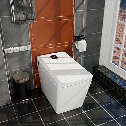 One-Piece Floor Mounted Square Smart Toilet with Remote Control and Automatic Cover