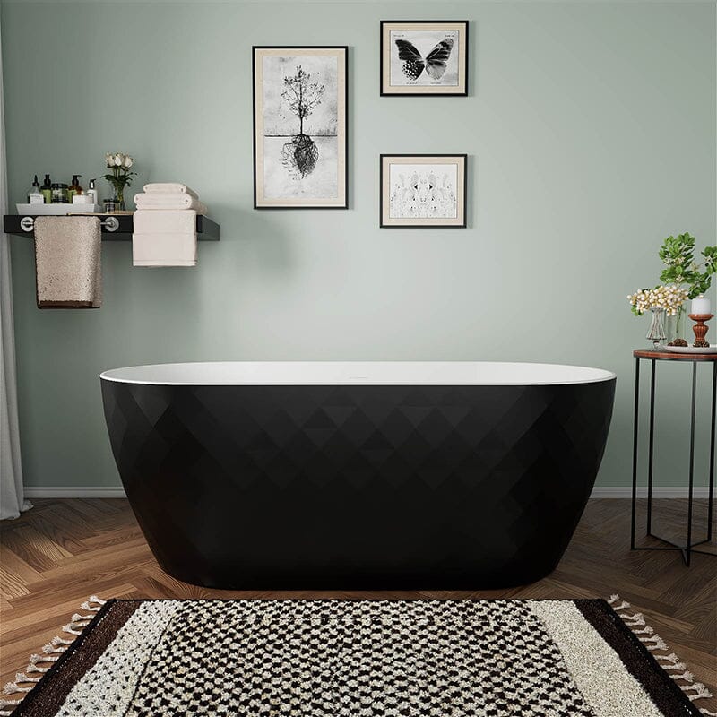 59'' Unique Design Oval Acrylic Bathtub Freestanding Soaking Tub