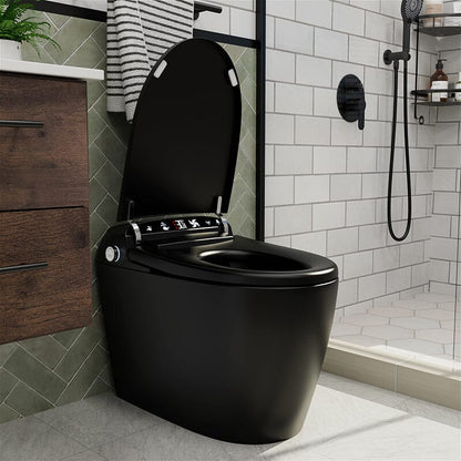 One-Piece Elongated Floor Smart Toilet with Remote Control and Automatic Cover