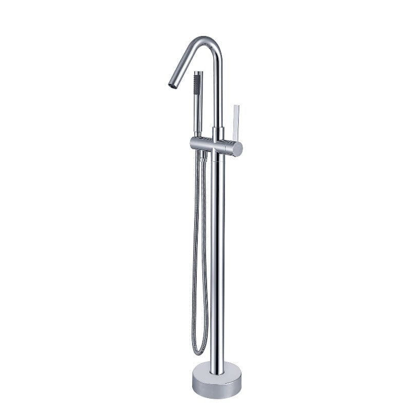 38'' Silver Streamline Independent Freestanding Tub Filler Faucet