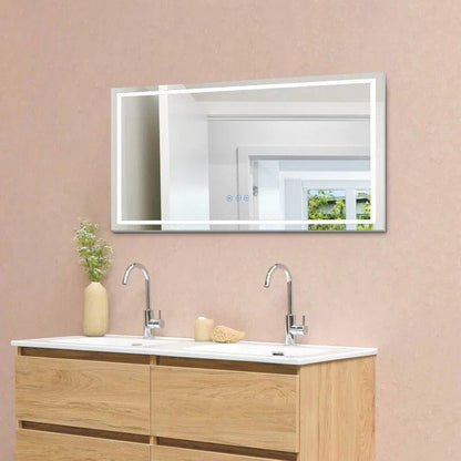 72 in. W x 36 in. H LED Light Bathroom Vanity Mirror Large Rectangular Frameless Anti Fog