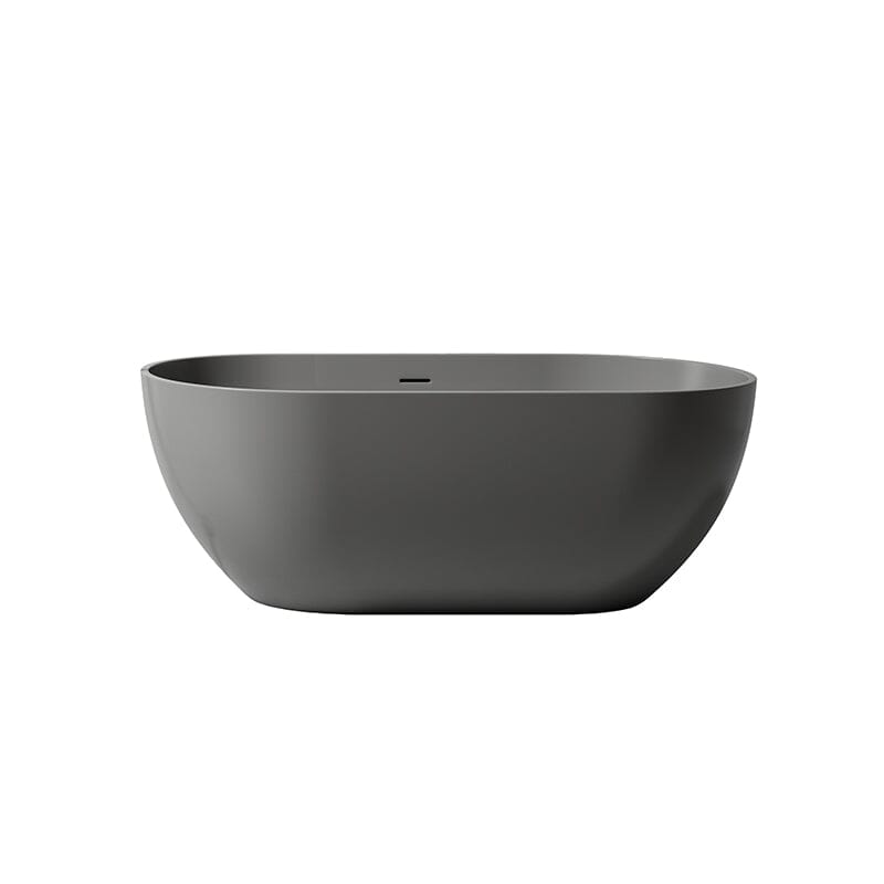 59'' Modern Bathtub Solid Surface Stone Resin Oval-shaped Freestanding Soaking Tub