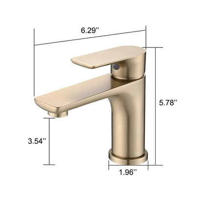 Modern Single Hole Bathroom Sink Faucet Single Handle Solid Brass