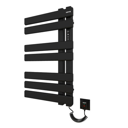 Electric Towel Warmer, Heated Towel Rack with Touch Panel, Timer & Adjustable Temperature, Flat 7 Bar Towel Warmer, Plug-in