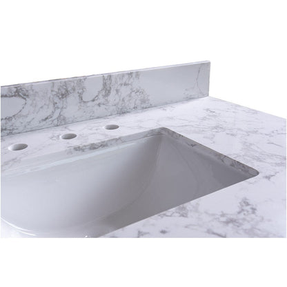 61" carrara white engineered stone vanity top backsplash