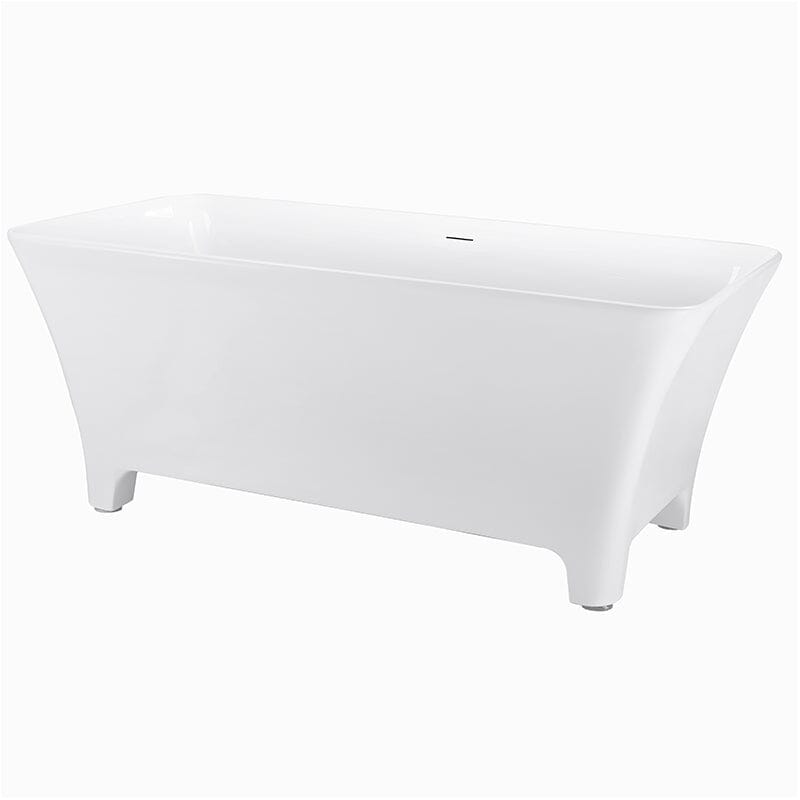 59'' Acrylic Clawfoot Tub Modern Rectangular Freestanding Soaking Bathtub