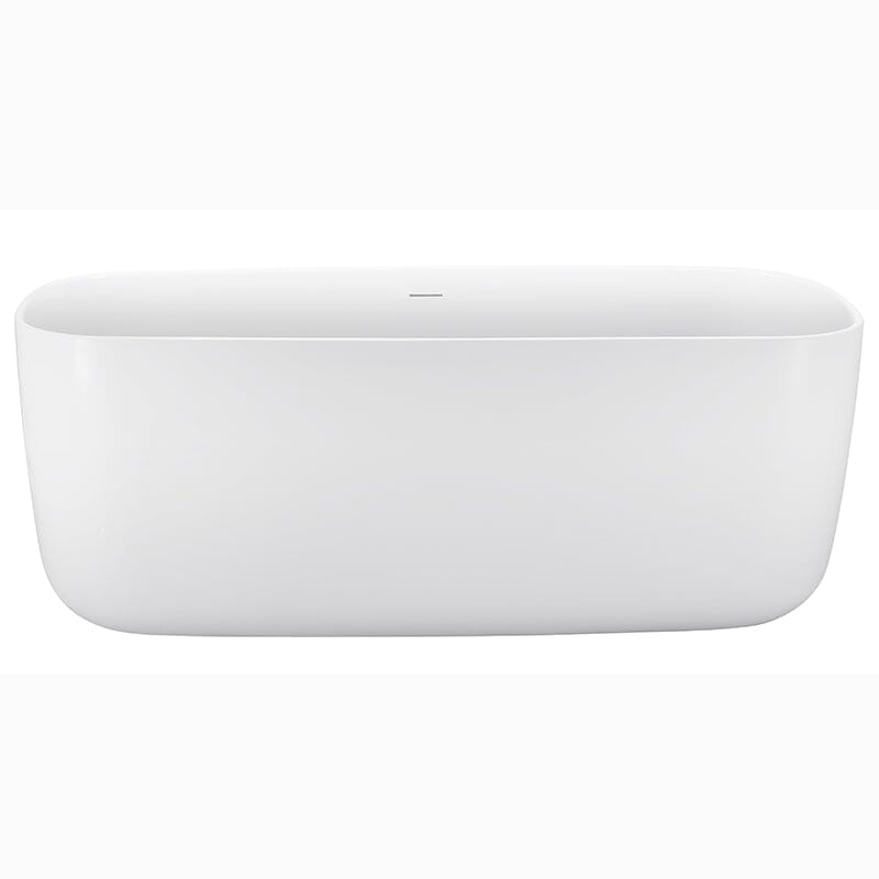 67" Acrylic Rounded Rectangle Freestanding Soaking Bathtub Double Ended