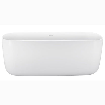 67" Acrylic Rounded Rectangle Freestanding Soaking Bathtub Double Ended