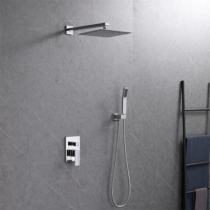 Shower Faucet Sets Wall Mounted with 10" Rainfall Shower Head and Handheld