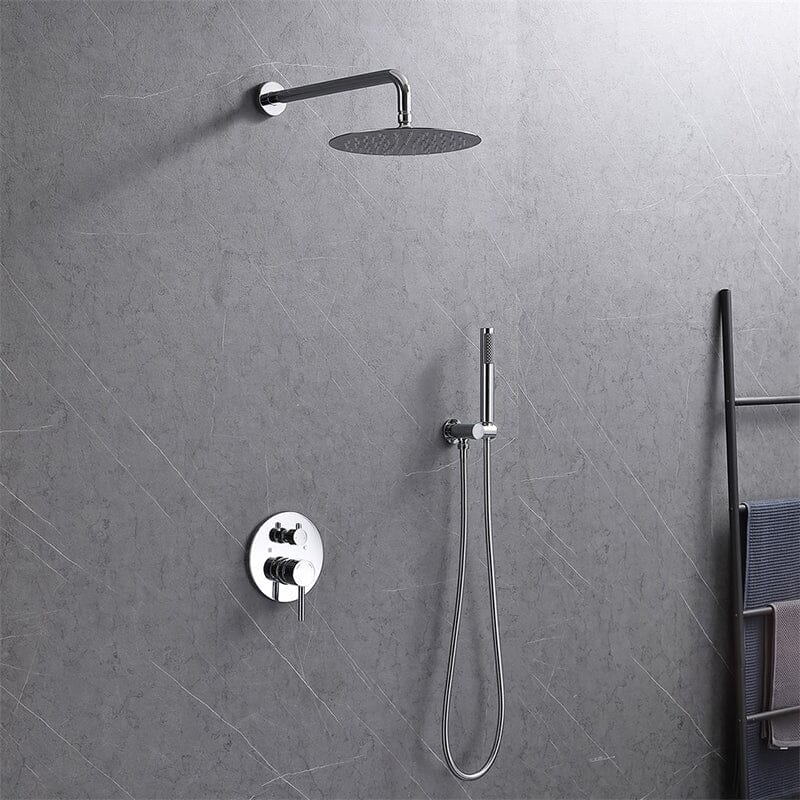 Wall Mounted Shower Set with 10" Round Rainfall Shower Head