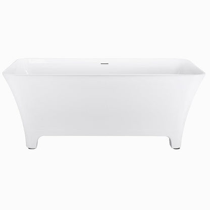 59'' Acrylic Clawfoot Tub Modern Rectangular Freestanding Soaking Bathtub