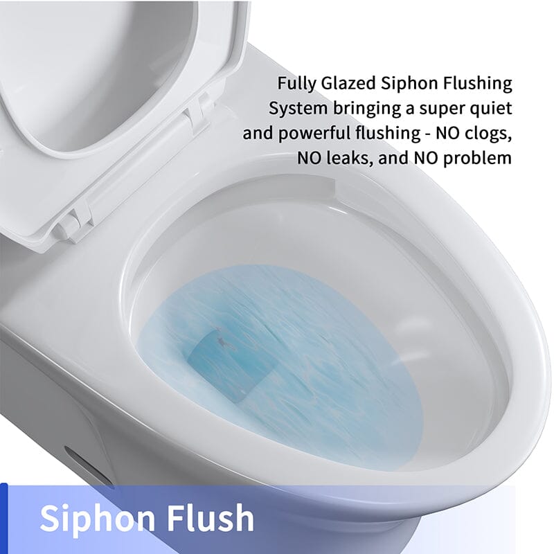 One-Piece Toilet 1.1GPF/1.6 GPF Siphon Jet Dual Flushing with Toilet Seat