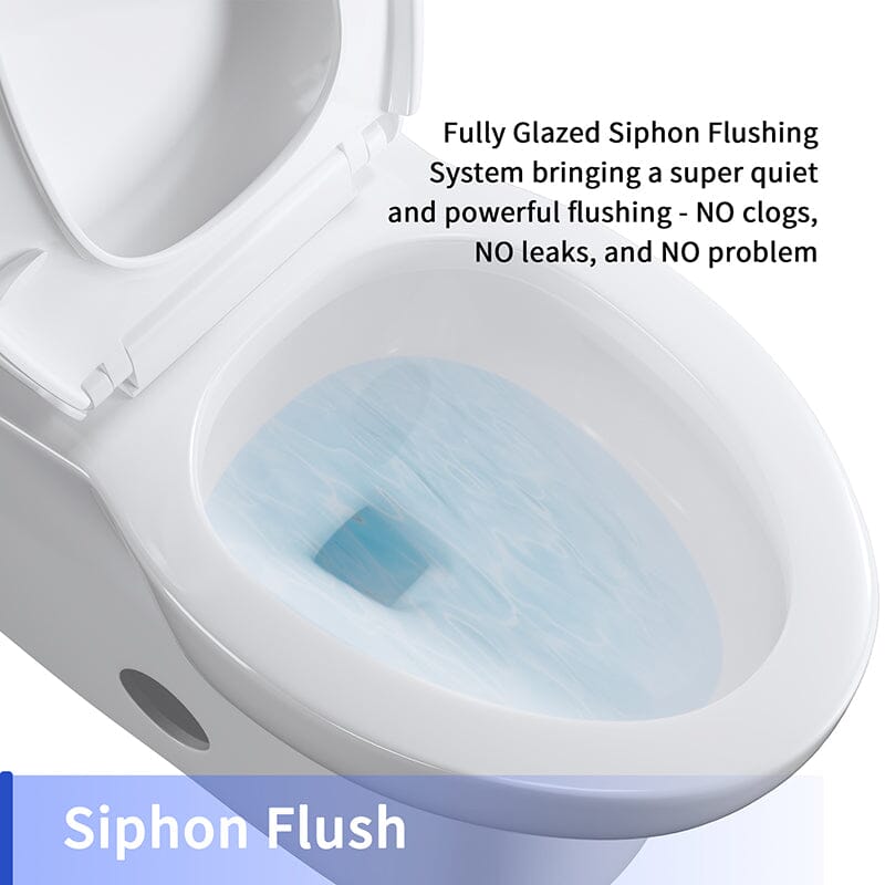 One-Piece Elongated Toilet Siphon Jet 1.28GPF Flushing with Bidet Sprayer