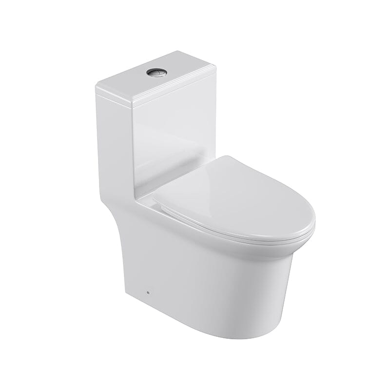 Siphonic Jet Dual Flush Elongated One Piece Toilet with Comfortable Seat Height