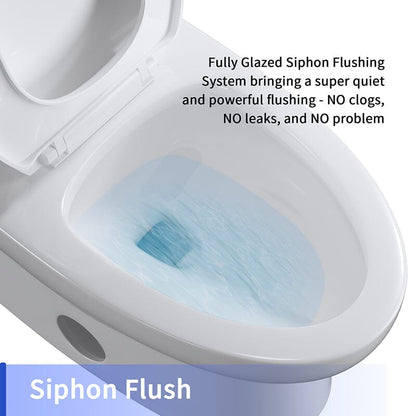 1.1/1.6 GPF Dual Flush Elongated One-Piece Toilet Floor Mount