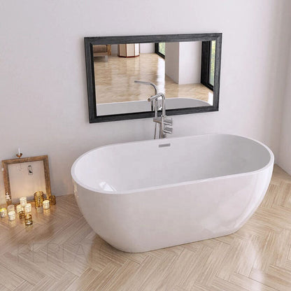 High Capacity 65'' Acrylic Oval Freestanding Soaking Bathtub