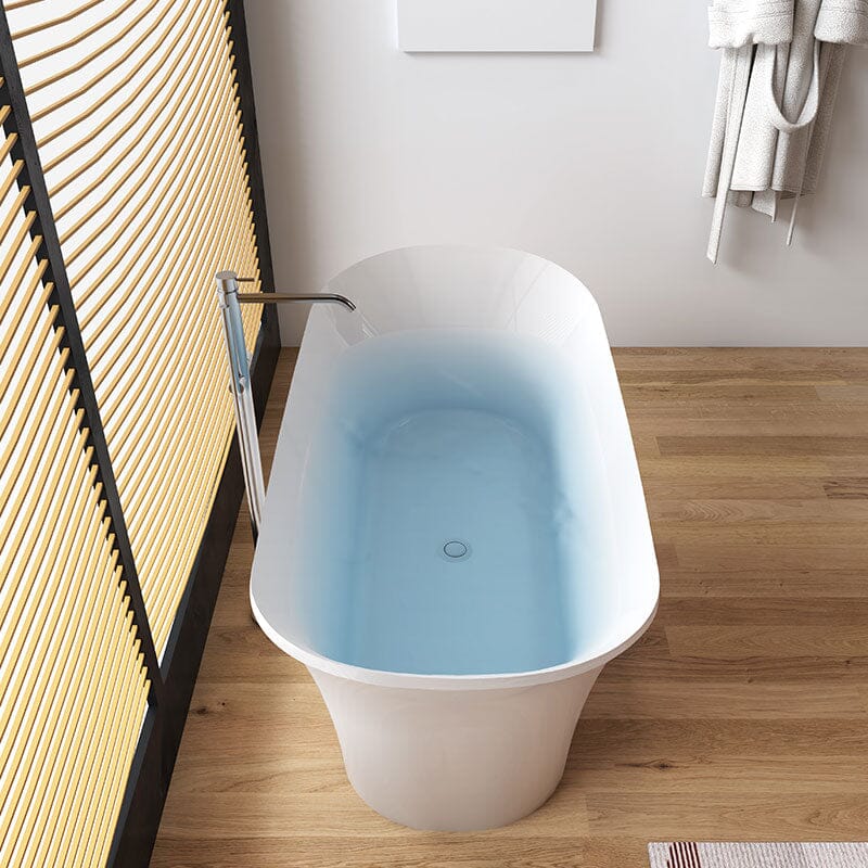 67'' Acrylic Curve Shape Freestanding Bathtub Japanese Soaking Tub