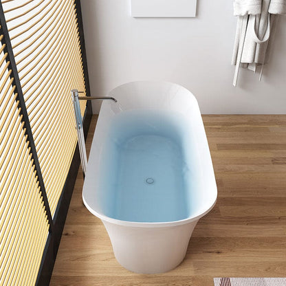 67'' Acrylic Curve Shape Freestanding Bathtub Japanese Soaking Tub