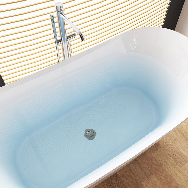 67'' Acrylic Curve Shape Freestanding Bathtub Japanese Soaking Tub