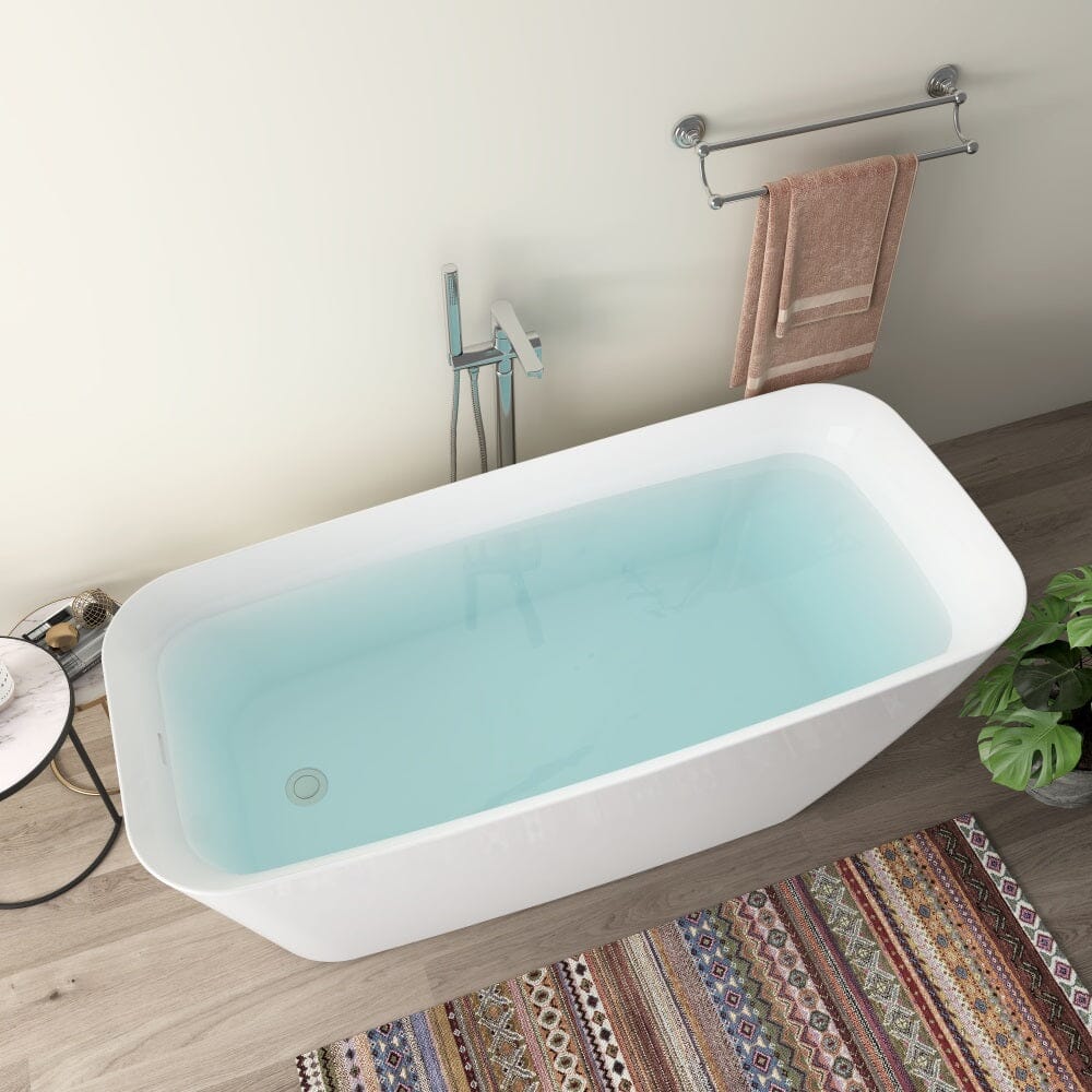 59" Acrylic Single Slipper Tub Freestanding Soaking Bathtub