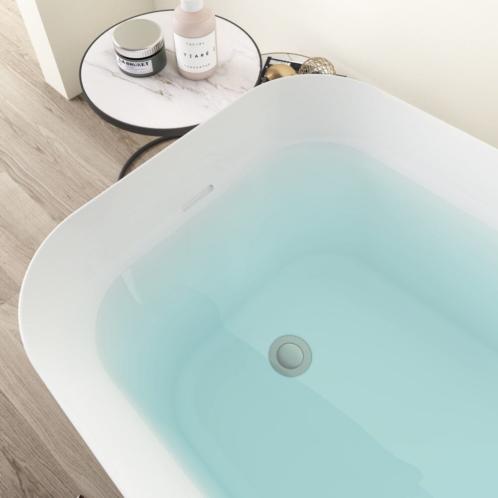 59" Acrylic Single Slipper Tub Freestanding Soaking Bathtub