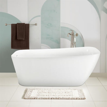 59" Acrylic Single Slipper Tub Freestanding Soaking Bathtub