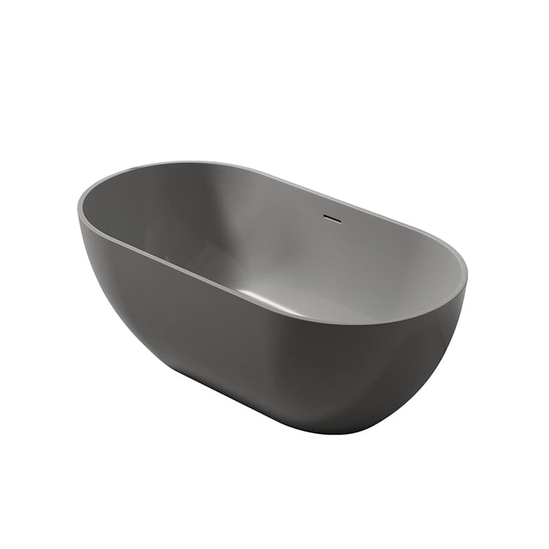 59'' Modern Bathtub Solid Surface Stone Resin Oval-shaped Freestanding Soaking Tub