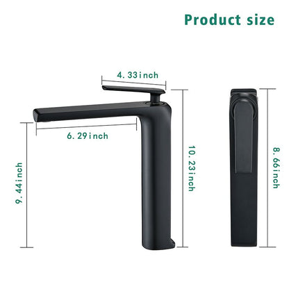 Modern Single Hole Single-Handle Bathroom Sink Faucet in Matte Black