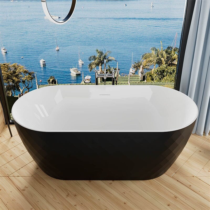 59'' Unique Design Oval Acrylic Bathtub Freestanding Soaking Tub