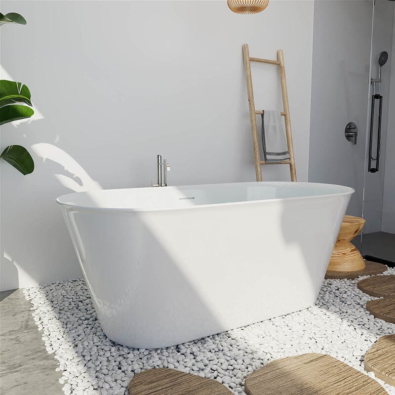 59'' Acrylic Double Ended Flat Freestanding Soaking Tub