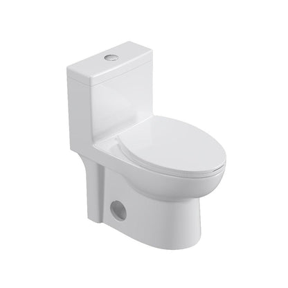 Powerful & Quiet Dual Flush Modern One Piece Toilet with Soft Closing Seat