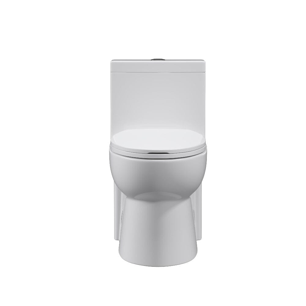 Powerful & Quiet Dual Flush Modern One Piece Toilet with Soft Closing Seat