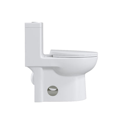 Powerful & Quiet Dual Flush Modern One Piece Toilet with Soft Closing Seat